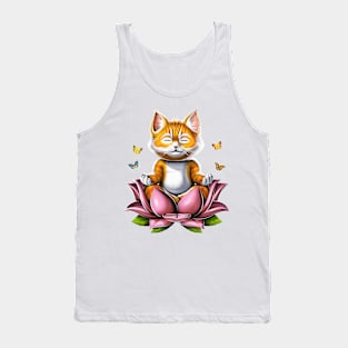 Kawaii Cat Meditation Tank Top